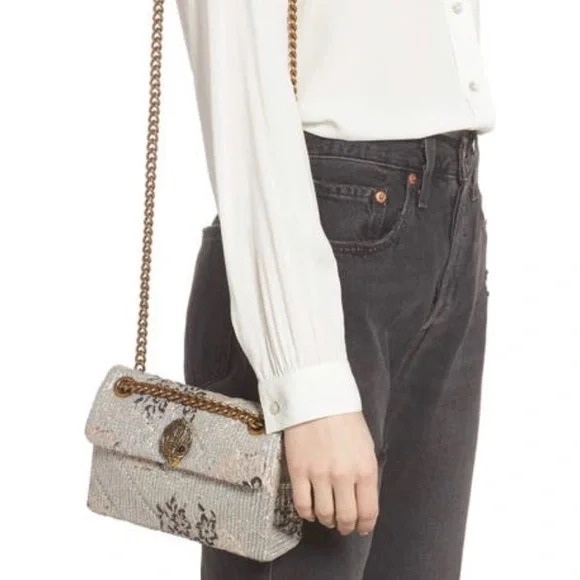 SOLD⛔️KURT GEIGER LONDON INBEDED Sequins floral Magnetic Flap Crosby/Shoulder - Picture 9 of 17